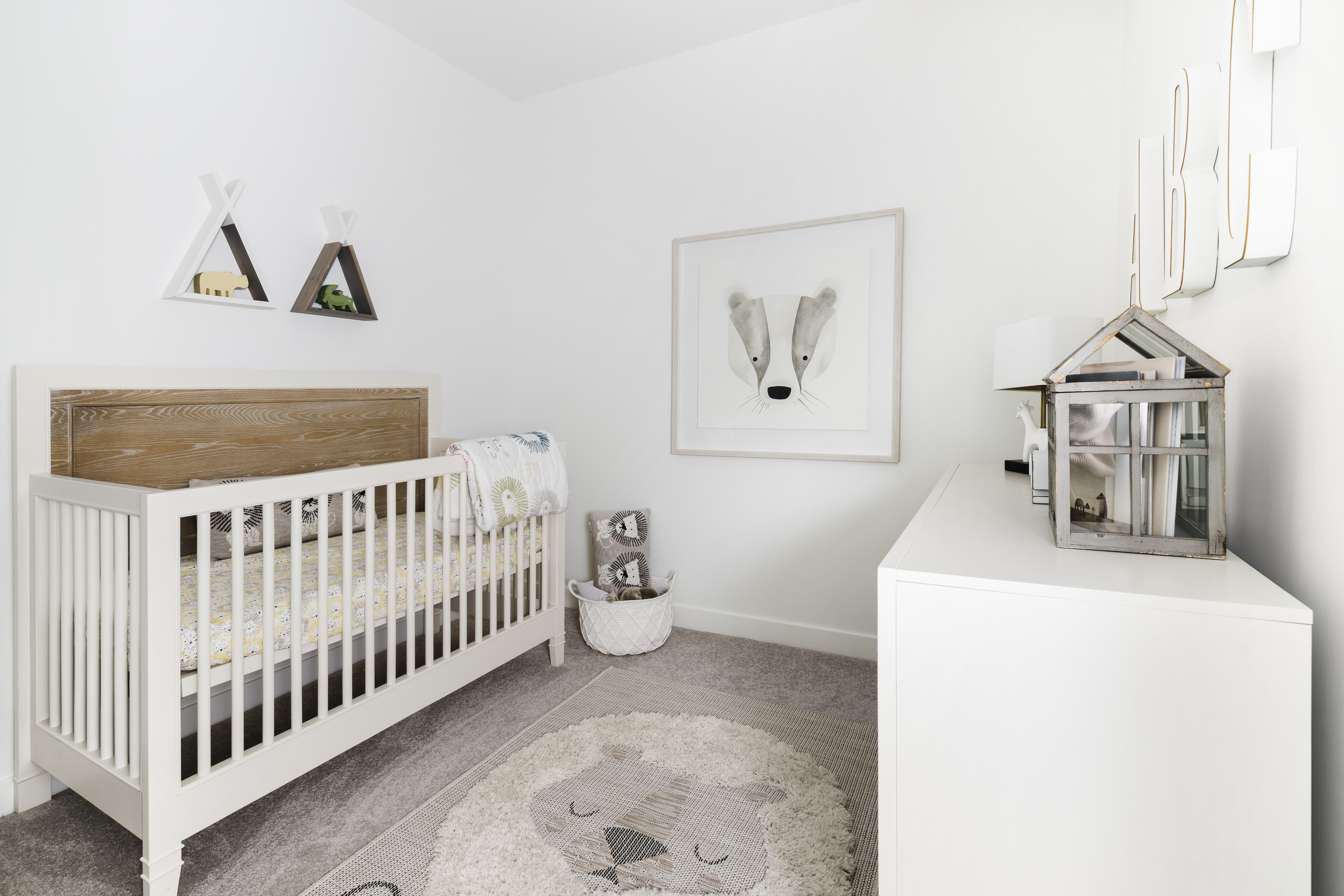 Nursery with crib and decor